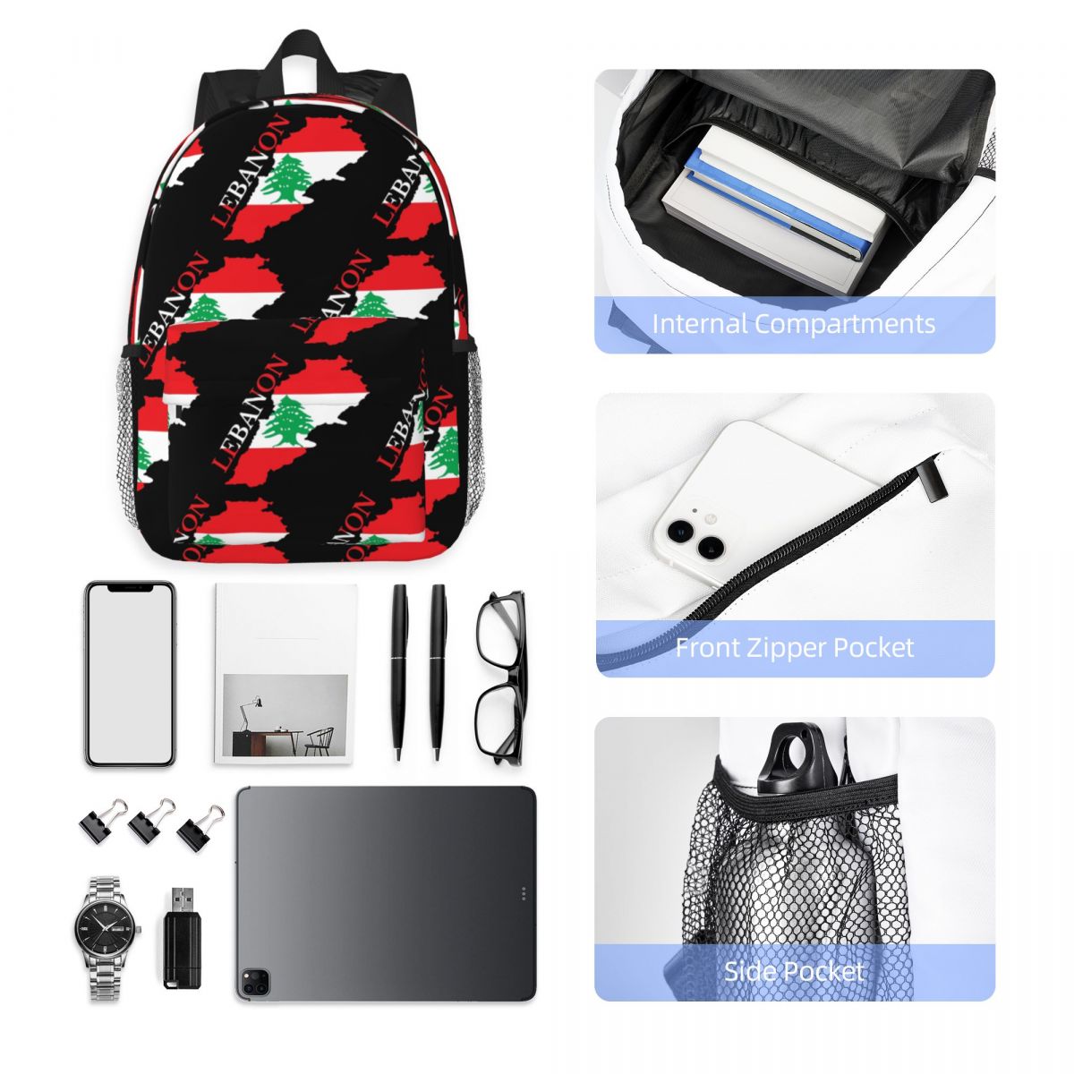 Women Bags Lebanon - Lebanon Flag Map Backpack Hot Sale
