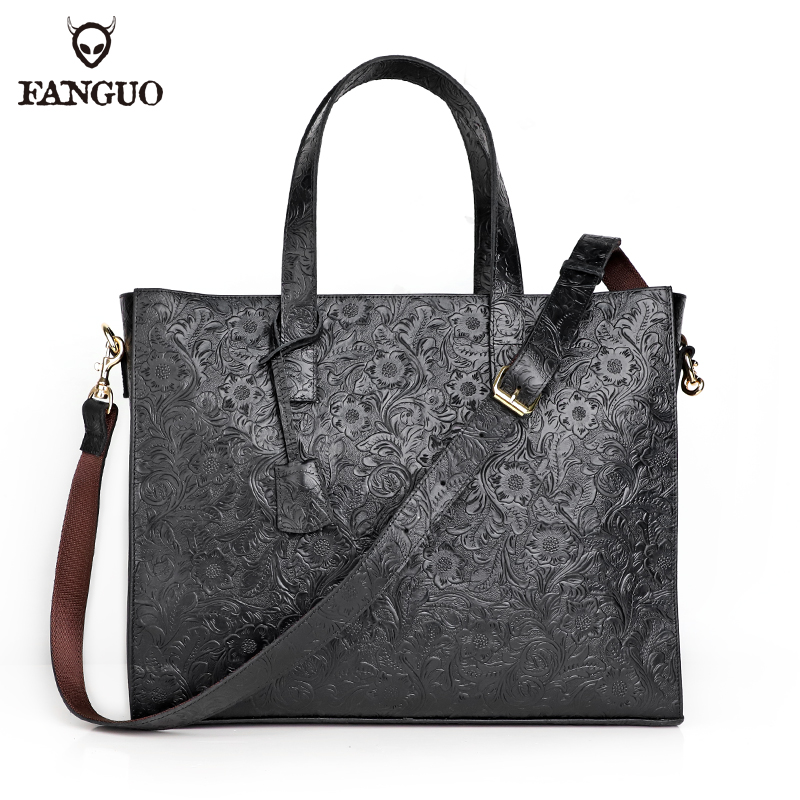 Doctor Bag Leather - Luxury Soft Cowhide Handbag Briefcase Vintage