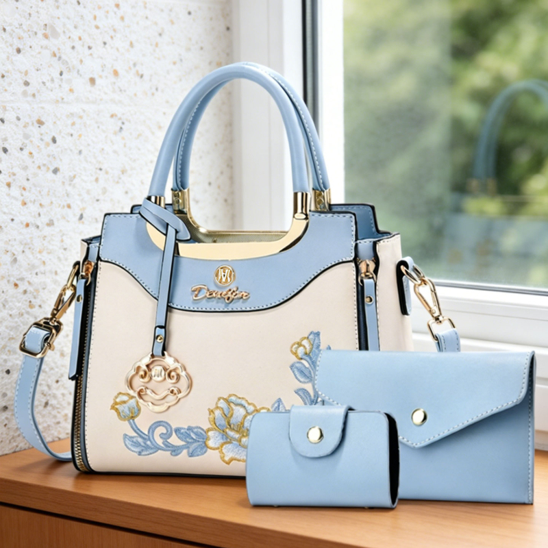 Women Bags Work - 3-piece set of high-quality embroidered handbags,