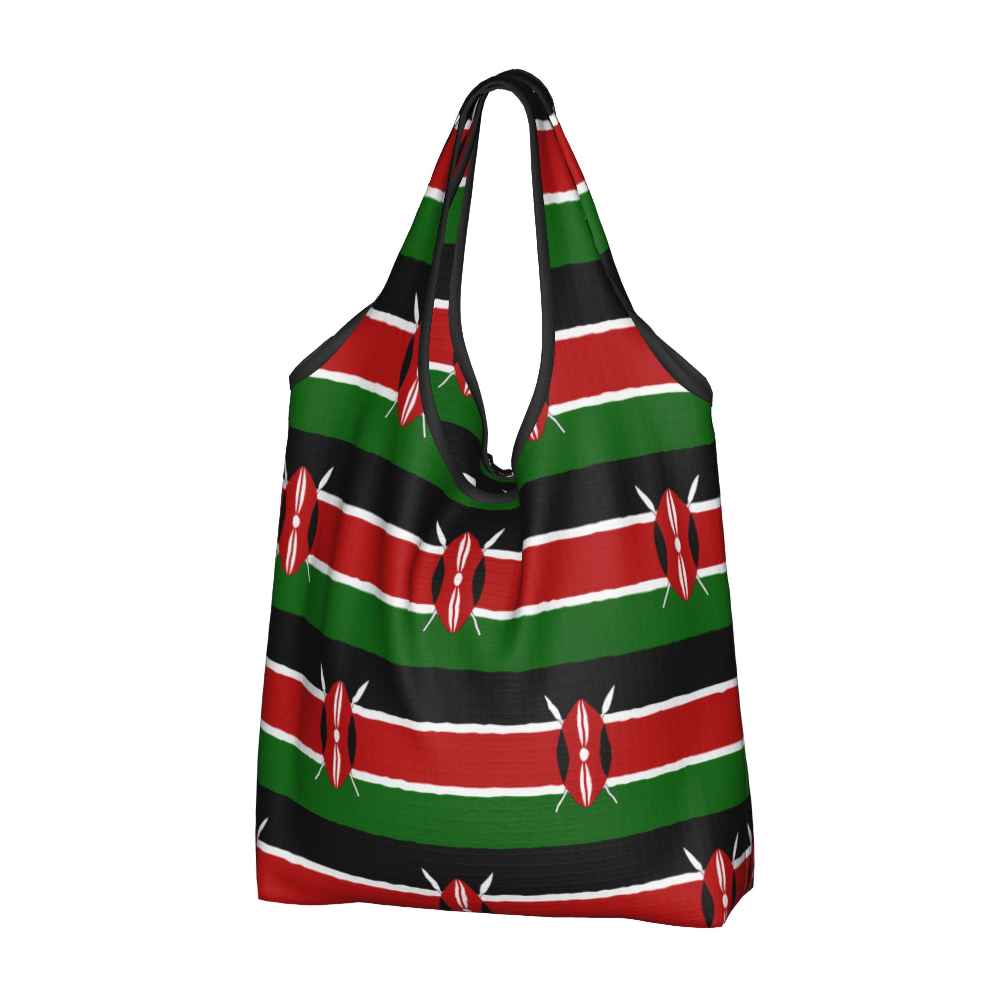 Women Bags Kenya - Recycling Kenya Flag Shopping Bag Women