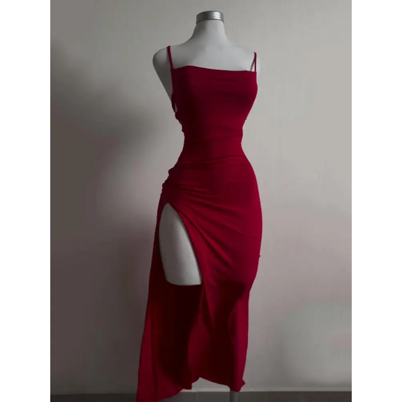 2025 Sexy Suspender Slit Dress - đánh giá và giá Women Bags Winners