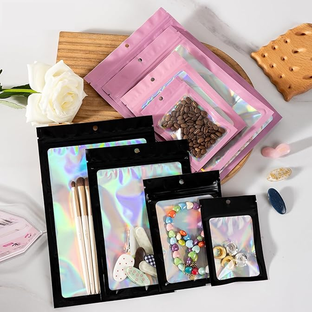 10-1000Pcs Holographic Ziplock - đánh giá và giá Women Bags Under 500