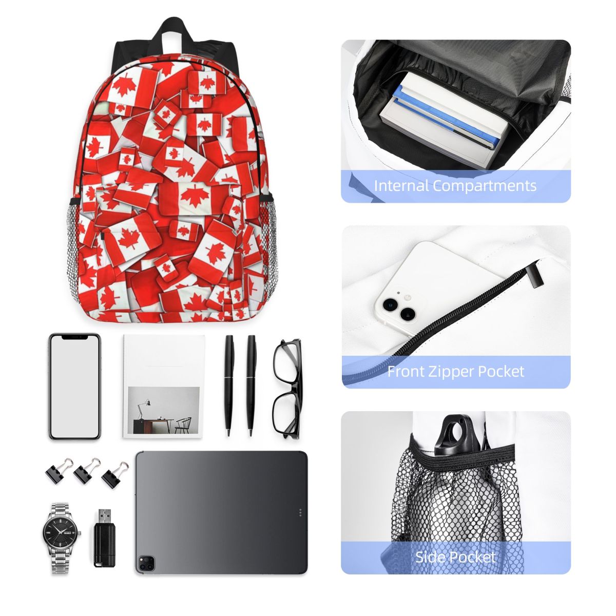 Canada Flag Pattern Backpack H - đánh giá và giá Women Bags Canada Sale