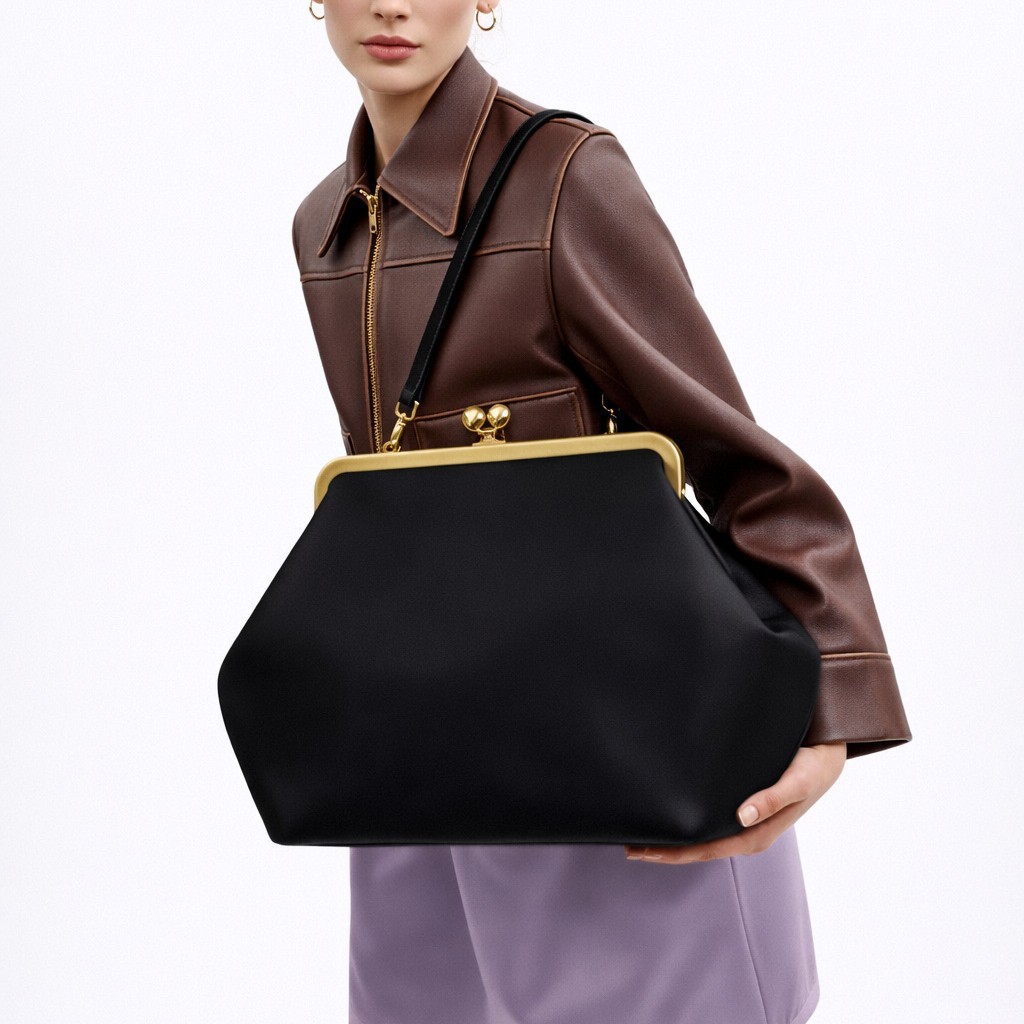 Fashion Large Kisslock Clutch  - đánh giá và giá Doctor Bag Leather