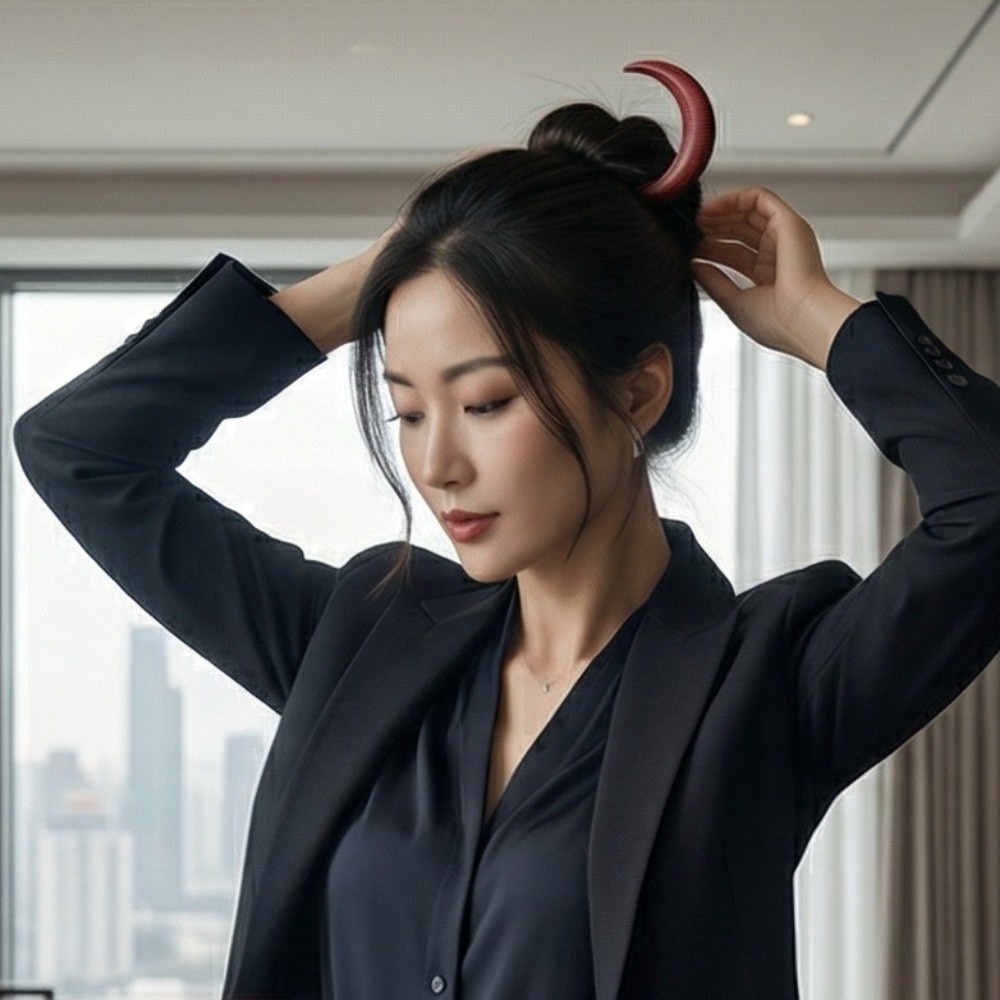 Elegant Crescent Hair Fork Han - đánh giá và giá Half Moon Crescent