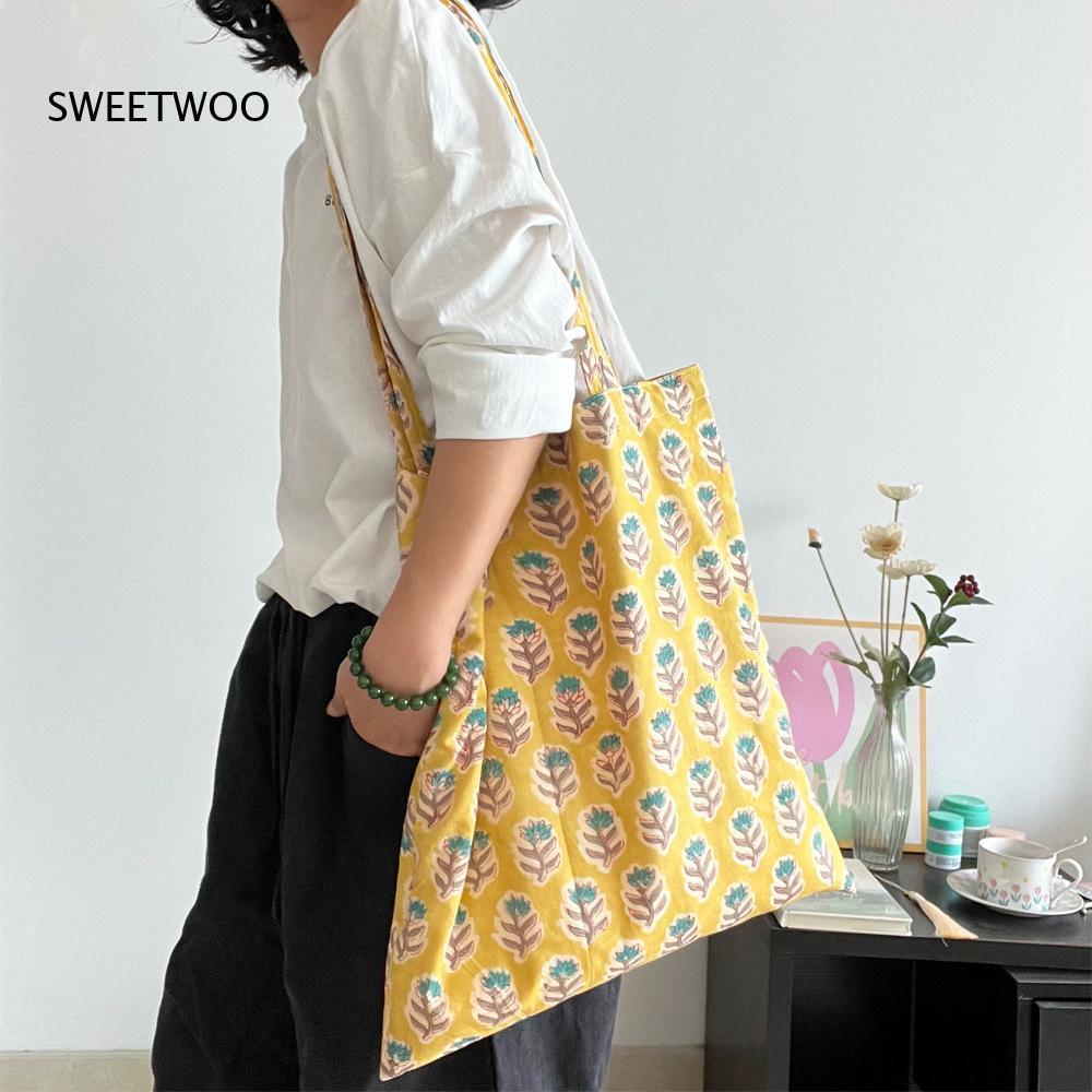 Pastoral Plant Print Soft Wove - đánh giá và giá Women Bags India