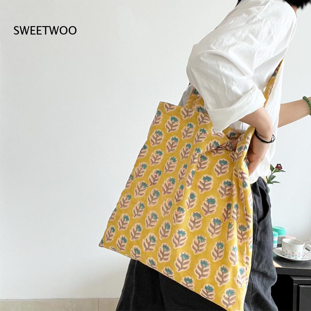 Pastoral Plant Print Soft Wove - đánh giá và giá Women Bags India