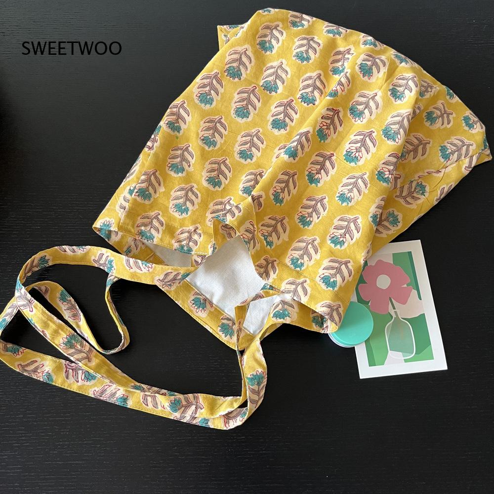 Pastoral Plant Print Soft Wove - đánh giá và giá Women Bags India