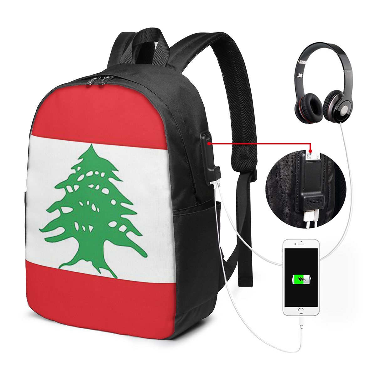 Flag Of Lebanon Backpack Trave - đánh giá và giá Women Bags Lebanon